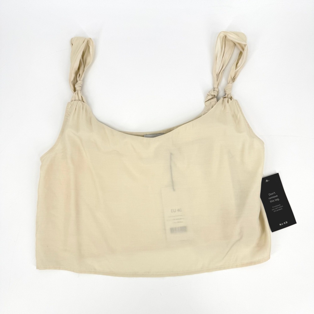 Lisa & Lena for NA-KD Knot‎ Detail Flowy Top Womens 40 Off White NWT Minimalist